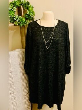 Women’s “AGB” Heather Black Knit Shift Dress